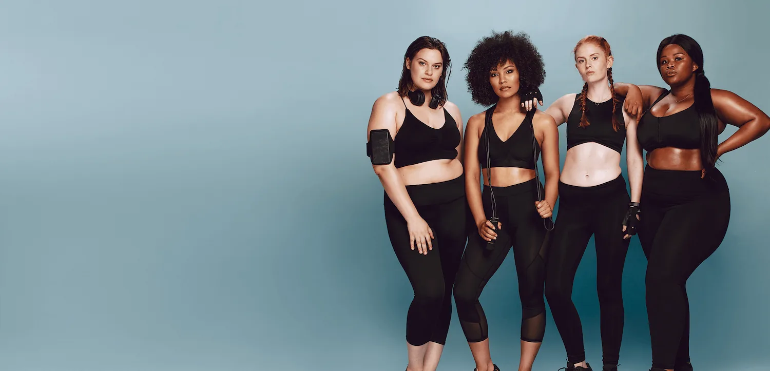 Woman in workout clothes with a fit body