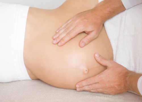 Pregnant woman receiving breech presentation care